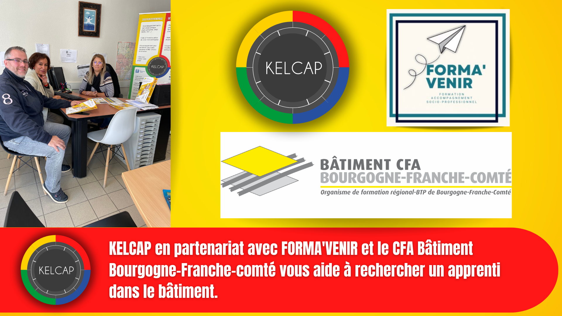 KELCAP en partenariat avec FORMA’VENIR et le CFA Bâtiment Bourgogne-Franche-comté vous aide à rechercher un apprenti dans le bâtiment.